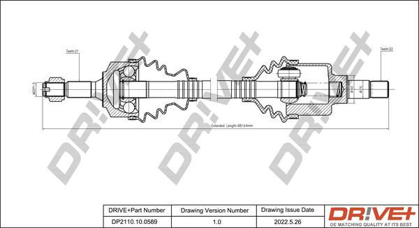 Dr!ve+ DP2110.10.0589 - Приводний вал autocars.com.ua