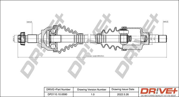 Dr!ve+ DP2110.10.0590 - Приводний вал autocars.com.ua