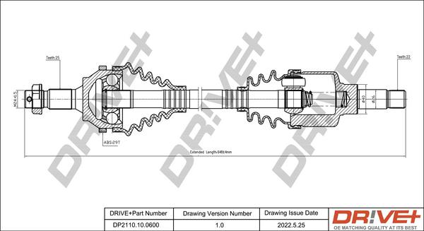 Dr!ve+ DP2110.10.0600 - Приводной вал autodnr.net