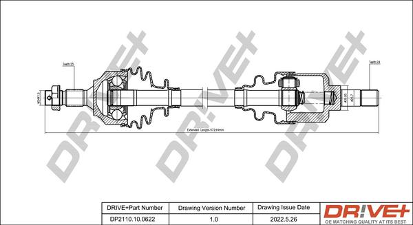 Dr!ve+ DP2110.10.0622 - Приводний вал autocars.com.ua