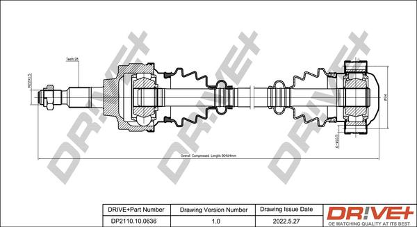 Dr!ve+ DP2110.10.0636 - Приводний вал autocars.com.ua