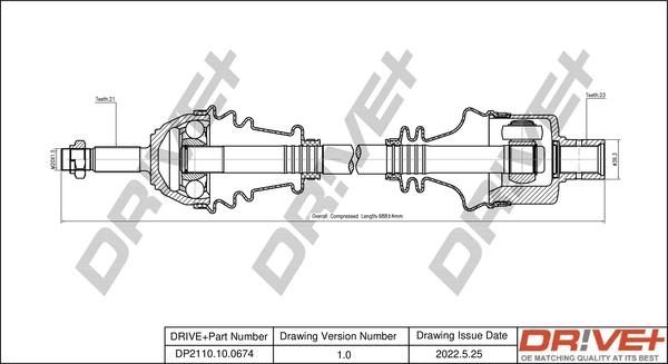 Dr!ve+ DP2110.10.0674 - Приводний вал autocars.com.ua