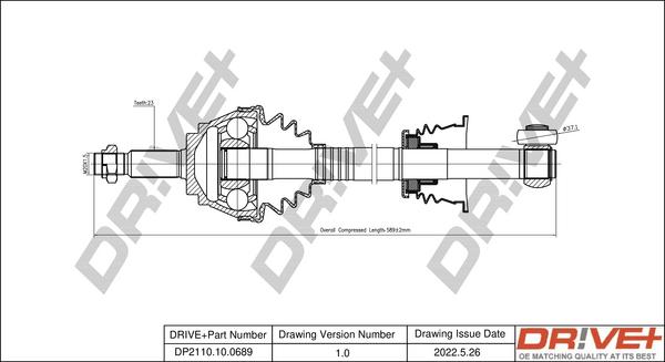 Dr!ve+ DP2110.10.0689 - Приводний вал autocars.com.ua