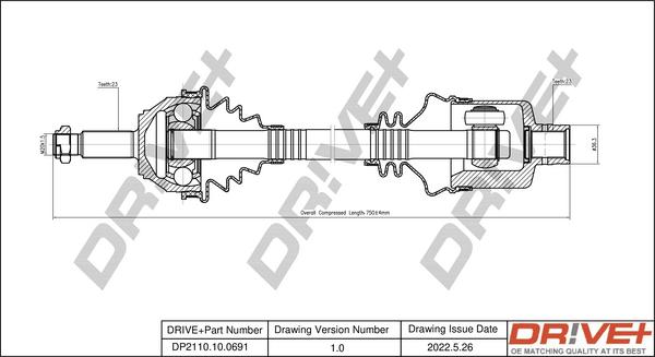 Dr!ve+ DP2110.10.0691 - Приводний вал autocars.com.ua