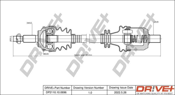 Dr!ve+ DP2110.10.0696 - Приводний вал autocars.com.ua