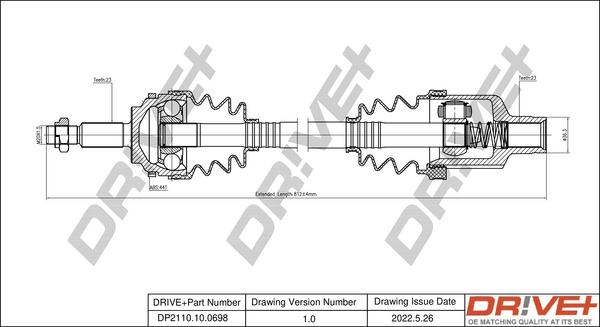 Dr!ve+ DP2110.10.0698 - Приводний вал autocars.com.ua