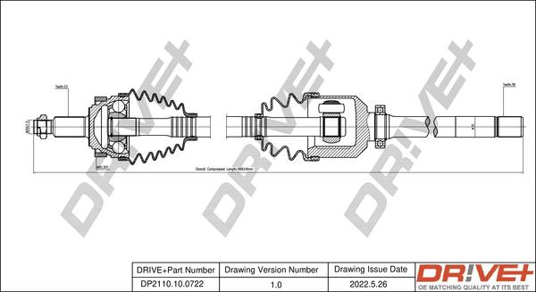 Dr!ve+ DP2110.10.0722 - Приводний вал autocars.com.ua