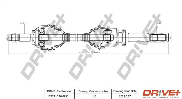 Dr!ve+ DP2110.10.0750 - Приводний вал autocars.com.ua