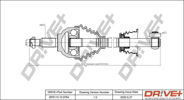 Dr!ve+ DP2110.10.0764 - Приводний вал autocars.com.ua
