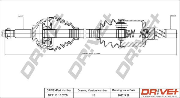 Dr!ve+ DP2110.10.0769 - Приводний вал autocars.com.ua