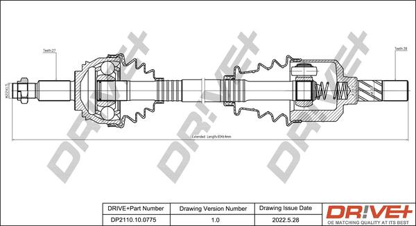 Dr!ve+ DP2110.10.0775 - Приводний вал autocars.com.ua