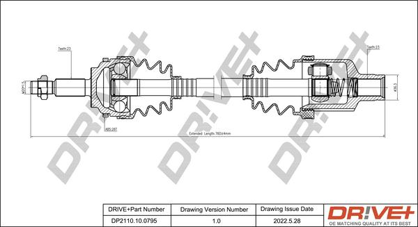 Dr!ve+ DP2110.10.0795 - Приводний вал autocars.com.ua