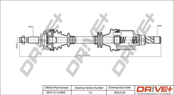 Dr!ve+ DP2110.10.0809 - Приводний вал autocars.com.ua