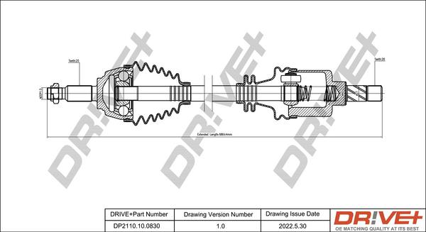 Dr!ve+ DP2110.10.0830 - Приводний вал autocars.com.ua