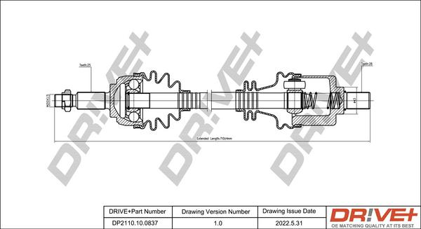 Dr!ve+ DP2110.10.0837 - Приводний вал autocars.com.ua