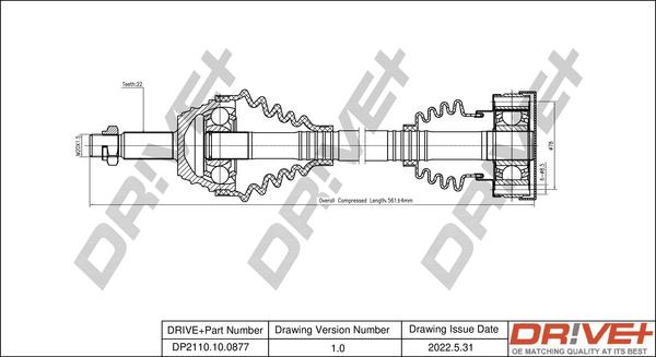 Dr!ve+ DP2110.10.0877 - Приводний вал autocars.com.ua