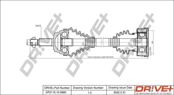 Dr!ve+ DP2110.10.0880 - Приводной вал autodnr.net