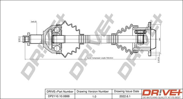 Dr!ve+ DP2110.10.0888 - Приводной вал autodnr.net