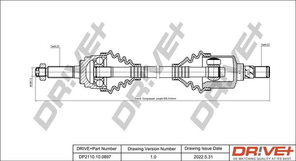 Dr!ve+ DP2110.10.0897 - Приводний вал autocars.com.ua