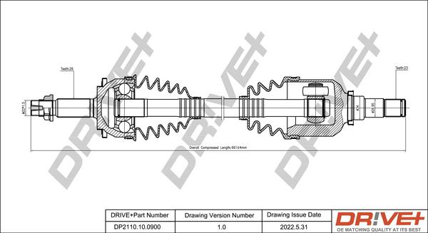 Dr!ve+ DP2110.10.0900 - Приводний вал autocars.com.ua