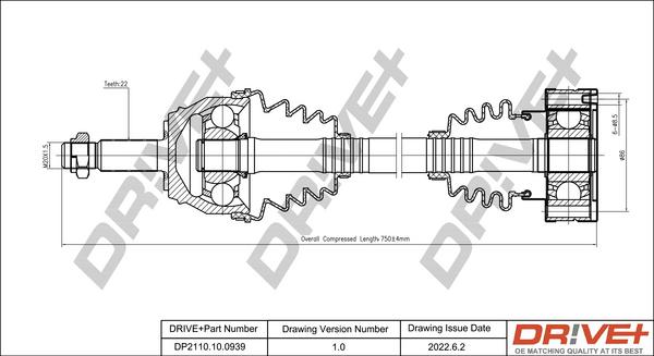Dr!ve+ DP2110.10.0939 - Приводной вал autodnr.net