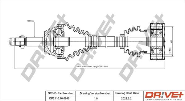 Dr!ve+ DP2110.10.0946 - Приводний вал autocars.com.ua