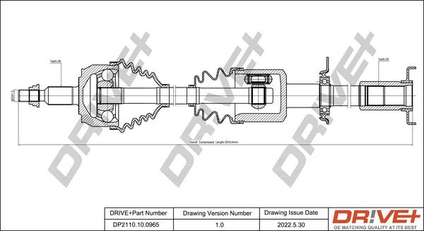 Dr!ve+ DP2110.10.0965 - Приводний вал autocars.com.ua