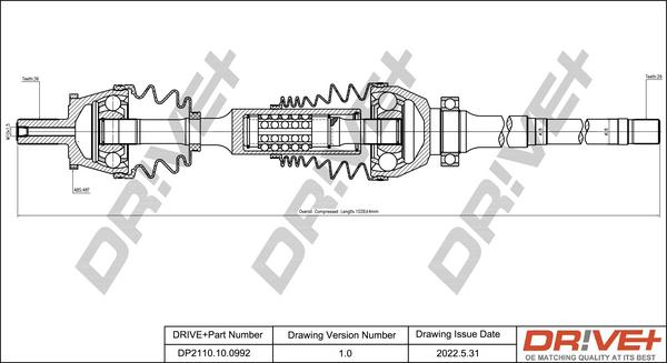 Dr!ve+ DP2110.10.0992 - Приводний вал autocars.com.ua