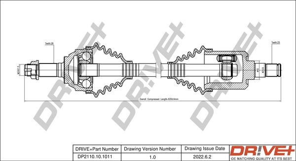 Dr!ve+ DP2110.10.1011 - Приводний вал autocars.com.ua