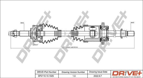 Dr!ve+ DP2110.10.1025 - Приводний вал autocars.com.ua