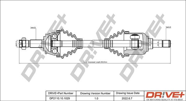 Dr!ve+ DP2110.10.1029 - Приводний вал autocars.com.ua