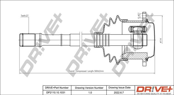 Dr!ve+ DP2110.10.1031 - Приводний вал autocars.com.ua
