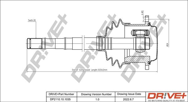 Dr!ve+ DP2110.10.1035 - Приводной вал autodnr.net