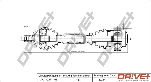 Dr!ve+ DP2110.10.1815 - Приводний вал autocars.com.ua