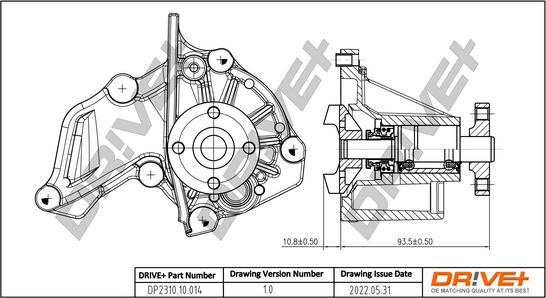 Dr!ve+ DP2310.10.014 - Водяний насос autocars.com.ua