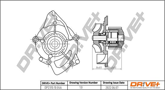 Dr!ve+ DP2310.10.046 - Водяний насос autocars.com.ua