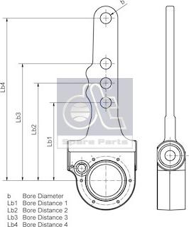 DT Spare Parts 10.13021 - Система тяг и рычагов, тормозная система avtokuzovplus.com.ua