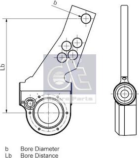 DT Spare Parts 10.33071 - Система тяг і важелів, гальмівна система autocars.com.ua