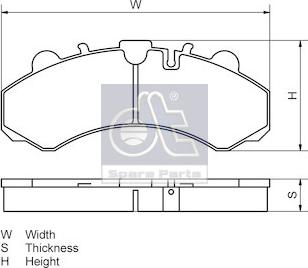 DT Spare Parts 6.95102 - Гальмівні колодки, дискові гальма autocars.com.ua
