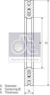 DT Spare Parts 2.40550 - Гальмівний диск autocars.com.ua