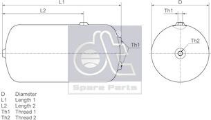 DT Spare Parts 1.18394 - Повітряний балон, пневматична система autocars.com.ua