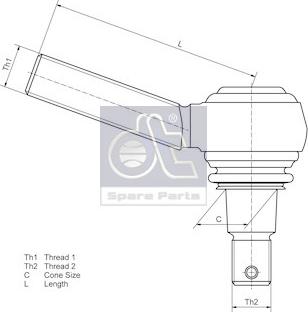 DT Spare Parts 1.19149 - Наконечник рулевой тяги, шарнир autodnr.net