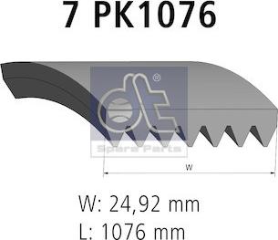 DT Spare Parts 12.15422 - Поликлиновой ремінь autocars.com.ua