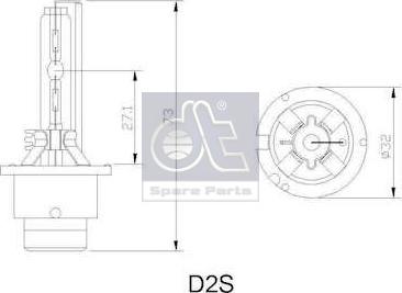 DT Spare Parts 1.21595 - Лампа розжарювання, основна фара autocars.com.ua