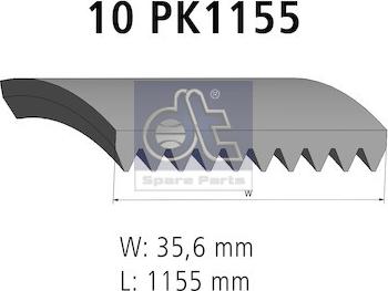 DT Spare Parts 1.51503 - Поликлиновой ремень autodnr.net