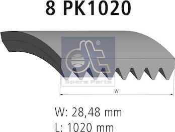 DT Spare Parts 2.15361 - Поликлиновой ремень avtokuzovplus.com.ua