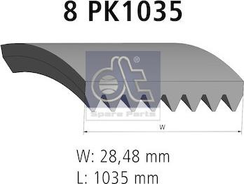 DT Spare Parts 2.15362 - Поликлиновой ремень avtokuzovplus.com.ua