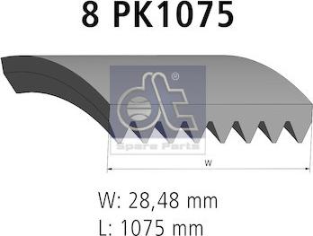 DT Spare Parts 2.15364 - Поликлиновой ремень avtokuzovplus.com.ua