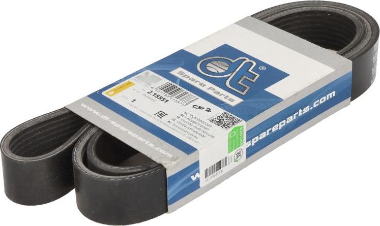 DT Spare Parts 2.15551 - Поликлиновой ремінь autocars.com.ua