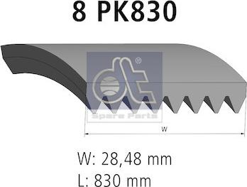 DT Spare Parts 2.21058 - Поликлиновой ремень avtokuzovplus.com.ua